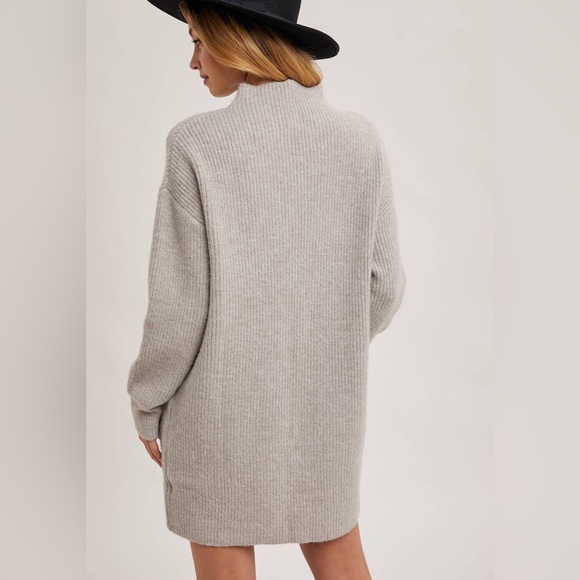 Light Gray Sweater Dress - Picture 2 of 6